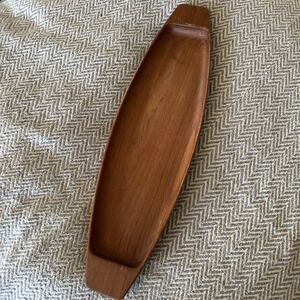 Mid Century Modern Danish Skjode Skjern Teak Wood Serving Platter LONG 21.5"X6"